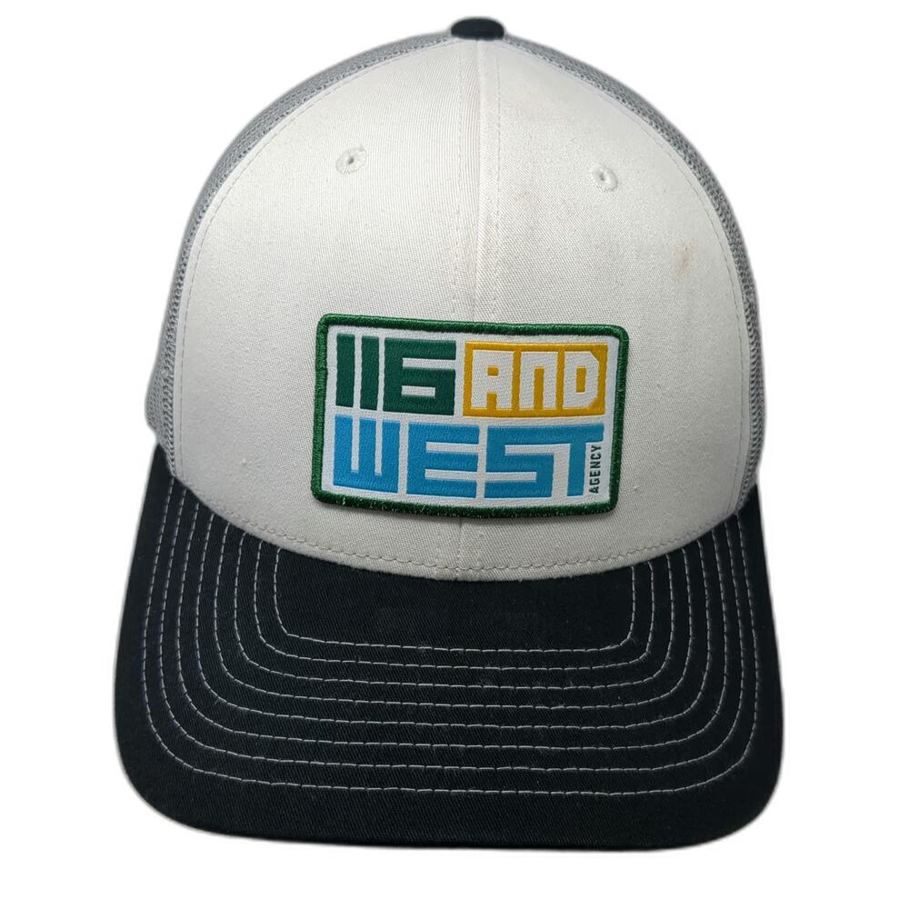 Richardson Trucker Hat White Black Gray One Size Mesh Snapback 116 And West